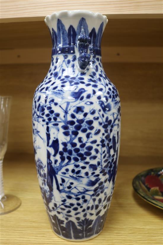 A Chinese blue and white vase, c.1900